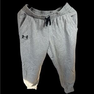 Under Armour Gray Jogger Sweatpants with Black Logo